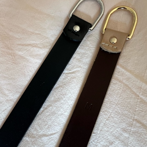 Set of TWO J Crew Leather Belts - Black and Tan in Size Medium - Picture 4 of 7